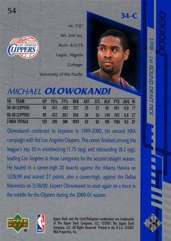 2000-01 Upper Deck Encore #54 Michael Olowokandi Back