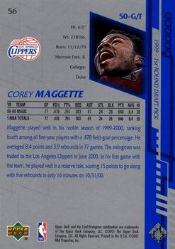 2000-01 Upper Deck Encore #56 Corey Maggette Back