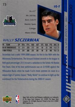 2000-01 Upper Deck Encore #73 Wally Szczerbiak Back