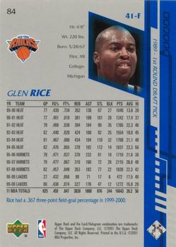 2000-01 Upper Deck Encore #84 Glen Rice Back