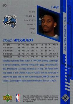 2000-01 Upper Deck Encore #86 Tracy McGrady Back