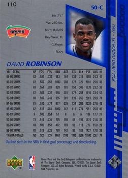 2000-01 Upper Deck Encore #110 David Robinson Back