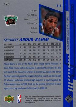 2000-01 Upper Deck Encore #126 Shareef Abdur-Rahim Back