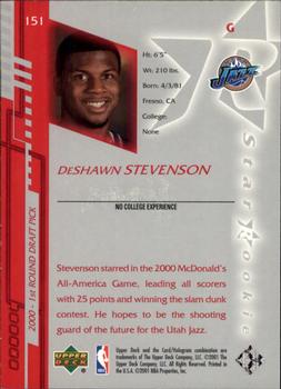 2000-01 Upper Deck Encore #151 DeShawn Stevenson Back