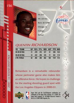 2000-01 Upper Deck Encore #156 Quentin Richardson Back