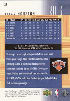 2000-01 Upper Deck Hardcourt #35 Allan Houston Back