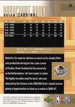 2000-01 Upper Deck Hardcourt #83 Brian Cardinal Back