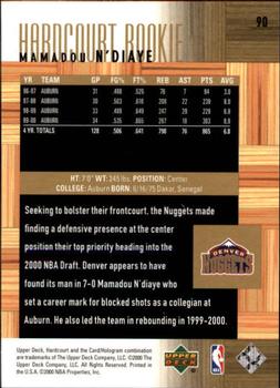 2000-01 Upper Deck Hardcourt #90 Mamadou N'Diaye Back