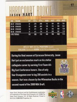 2000-01 Upper Deck Hardcourt #97 Jason Hart Back