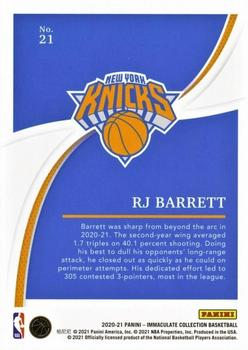 2020-21 Panini Immaculate Collection - Blue #21 RJ Barrett Back