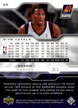 2004-05 Upper Deck Pro Sigs - Holofoil #69 Shawn Marion Back