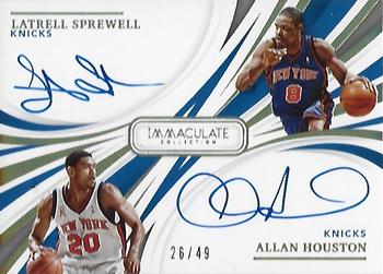 2020-21 Panini Immaculate Collection - Dual Autographs #DA-LAH Latrell Sprewell / Allan Houston Front