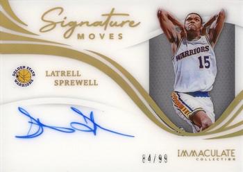 2020-21 Panini Immaculate Collection - Immaculate Signature Moves #SM-LSP Latrell Sprewell Front