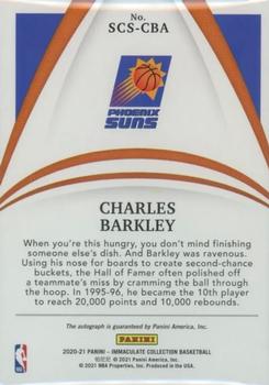 2020-21 Panini Immaculate Collection - Scorers Club Signatures Platinum #SCS-CBA Charles Barkley Back