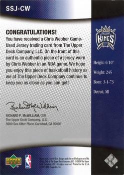 2004-05 Upper Deck Sweet Shot - Sweet Shot Jersey #SSJ-CW Chris Webber Back