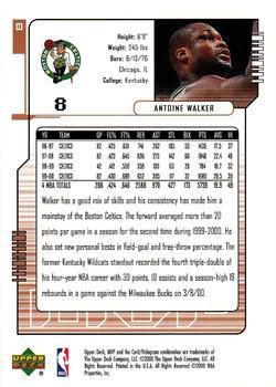 2000-01 Upper Deck MVP #8 Antoine Walker Back