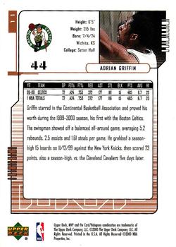 2000-01 Upper Deck MVP #11 Adrian Griffin Back