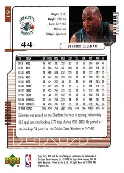 2000-01 Upper Deck MVP #19 Derrick Coleman Back