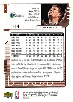 2000-01 Upper Deck MVP #37 Shawn Bradley Back