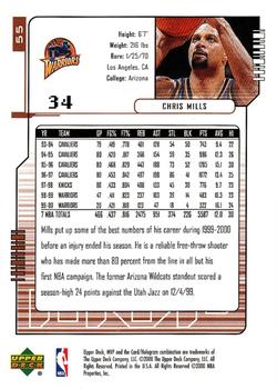 2000-01 Upper Deck MVP #55 Chris Mills Back