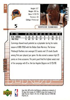 2000-01 Upper Deck MVP #58 Vonteego Cummings Back