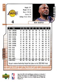 2000-01 Upper Deck MVP #79 Ron Harper Back