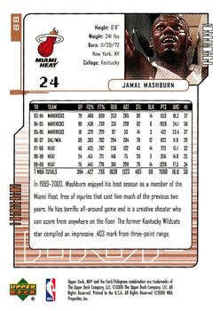 2000-01 Upper Deck MVP #88 Jamal Mashburn Back