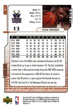 2000-01 Upper Deck MVP #91 Glenn Robinson Back