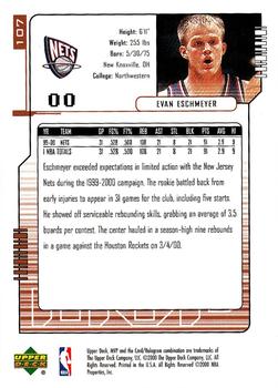 2000-01 Upper Deck MVP #107 Evan Eschmeyer Back