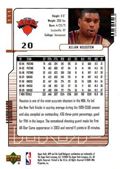2000-01 Upper Deck MVP #111 Allan Houston Back