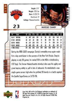 2000-01 Upper Deck MVP #115 Marcus Camby Back
