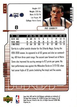 2000-01 Upper Deck MVP #121 Pat Garrity Back