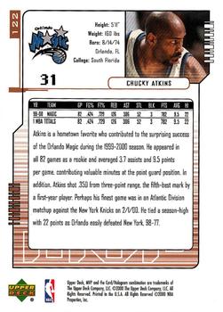 2000-01 Upper Deck MVP #122 Chucky Atkins Back