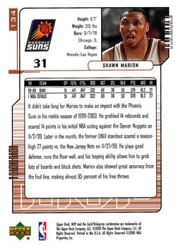 2000-01 Upper Deck MVP #134 Shawn Marion Back
