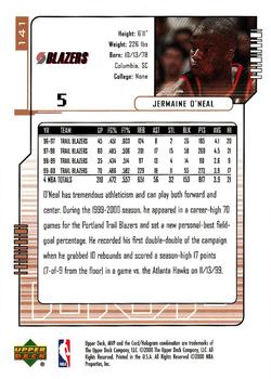 2000-01 Upper Deck MVP #141 Jermaine O'Neal Back