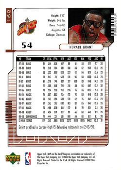 2000-01 Upper Deck MVP #162 Horace Grant Back