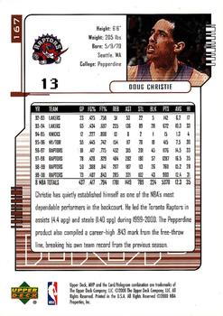 2000-01 Upper Deck MVP #167 Doug Christie Back