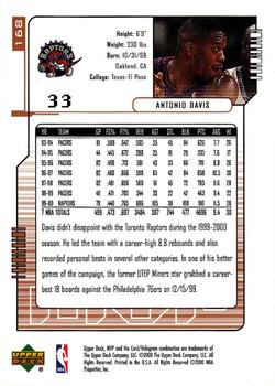 2000-01 Upper Deck MVP #168 Antonio Davis Back