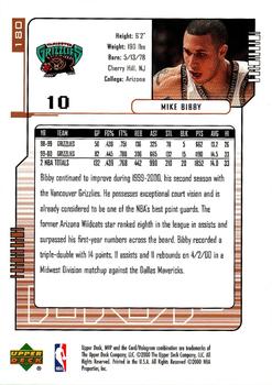 2000-01 Upper Deck MVP #180 Mike Bibby Back