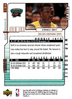 2000-01 Upper Deck MVP #194 Stromile Swift Back