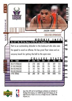2000-01 Upper Deck MVP #217 Jason Hart Back