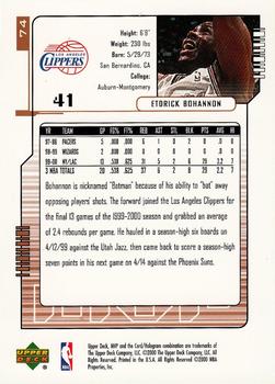 2000-01 Upper Deck MVP #74 Etdrick Bohannon Back