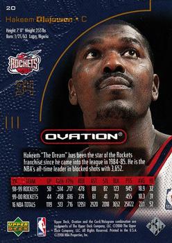 2000-01 Upper Deck Ovation #20 Hakeem Olajuwon Back