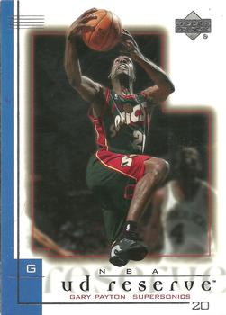 2000-01 UD Reserve #76 Gary Payton Front