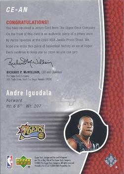 2004-05 Upper Deck Trilogy - The Cutting Edge #CE-AN Andre Iguodala Back