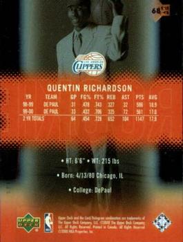 2000-01 Upper Deck Slam #68 Quentin Richardson Back