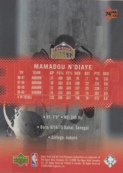 2000-01 Upper Deck Slam #74 Mamadou N'Diaye Back