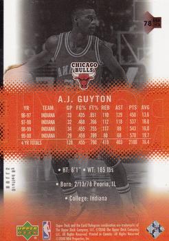 2000-01 Upper Deck Slam #78 A.J. Guyton Back