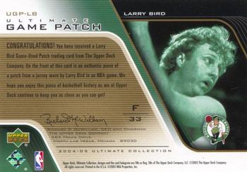 2004-05 Upper Deck Ultimate Collection - Game Patches #UGP-LB Larry Bird Back