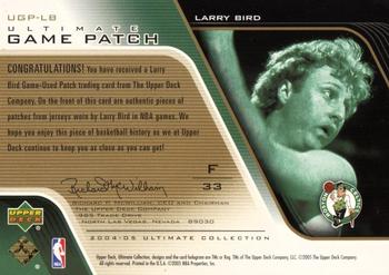 2004-05 Upper Deck Ultimate Collection - Game Patches Limited Extra #UGP-LB Larry Bird Back